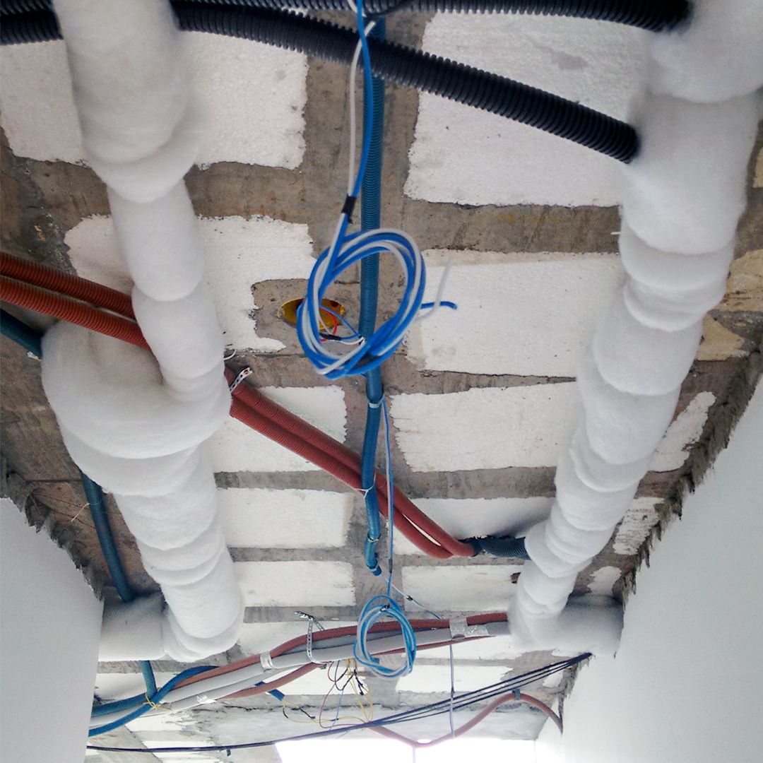 EcoFiber Hydro em tubulações suspensas
